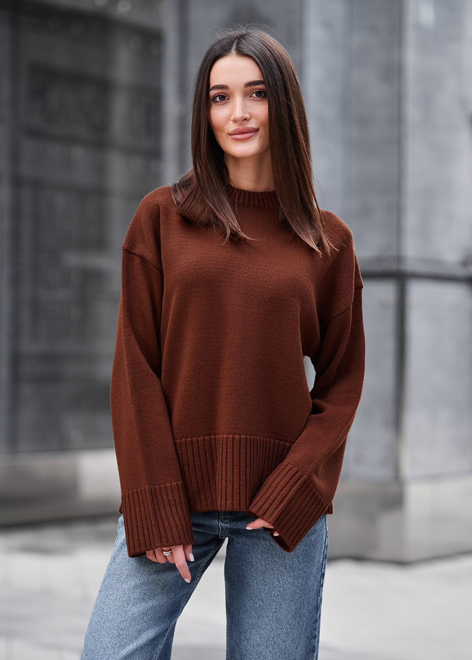 Sweter Staff oli brown oversize