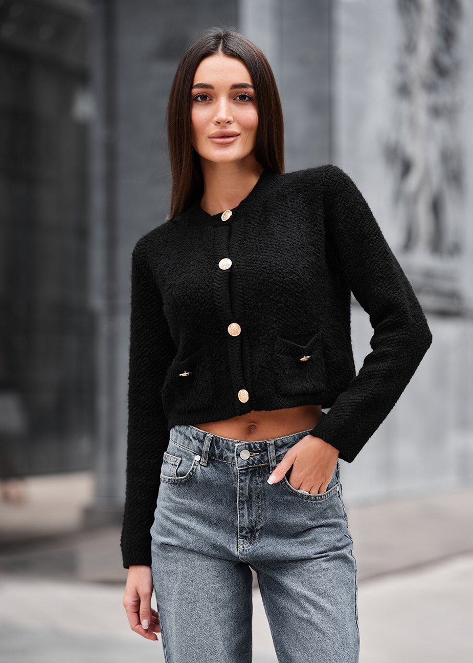 Dzianinowy kardigan Staff ali black