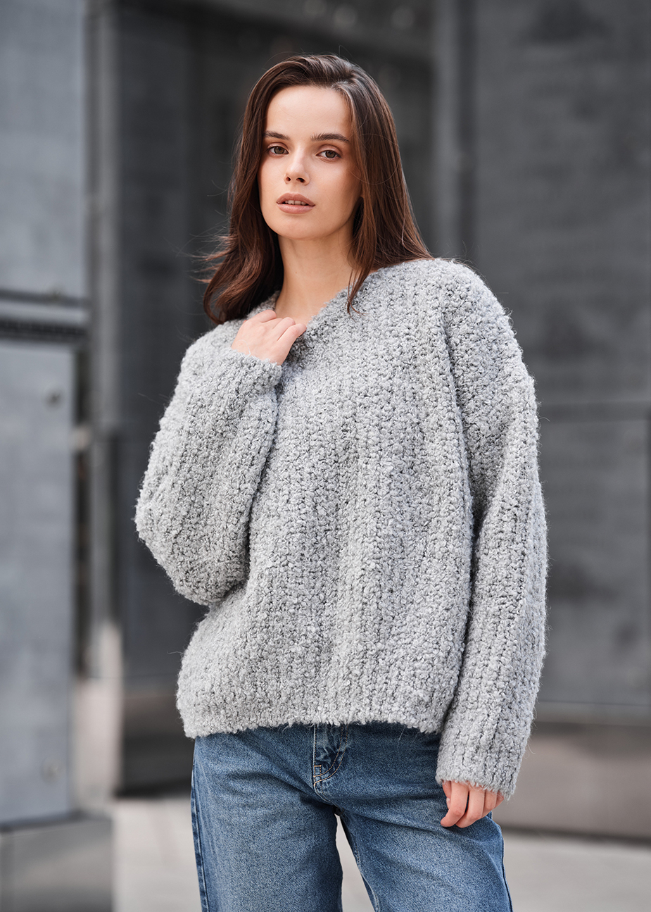 Sweter Staff gi light gray oversize