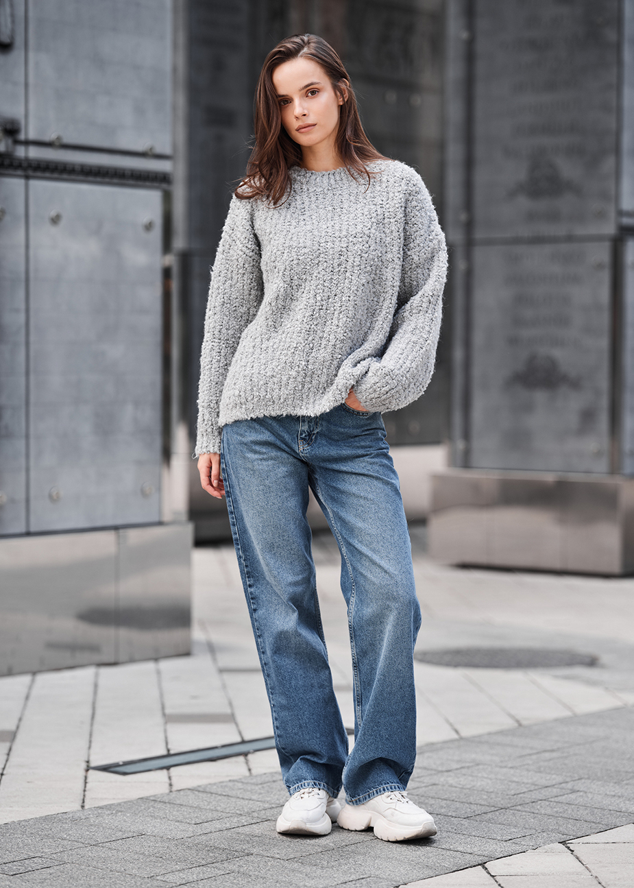 Sweter Staff gi light gray oversize