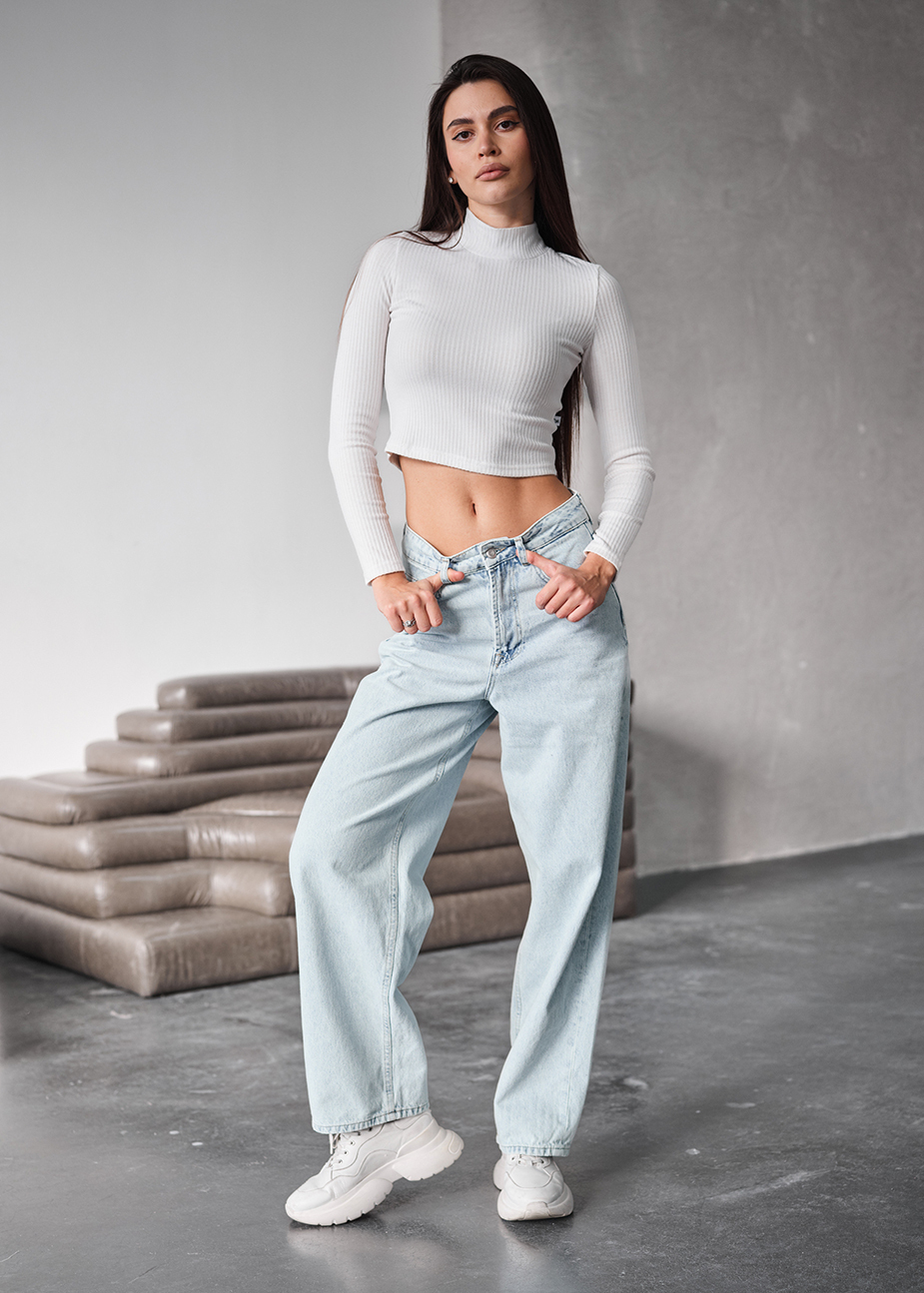 Dżinsy damskie Staff 2 wide-leg light blue