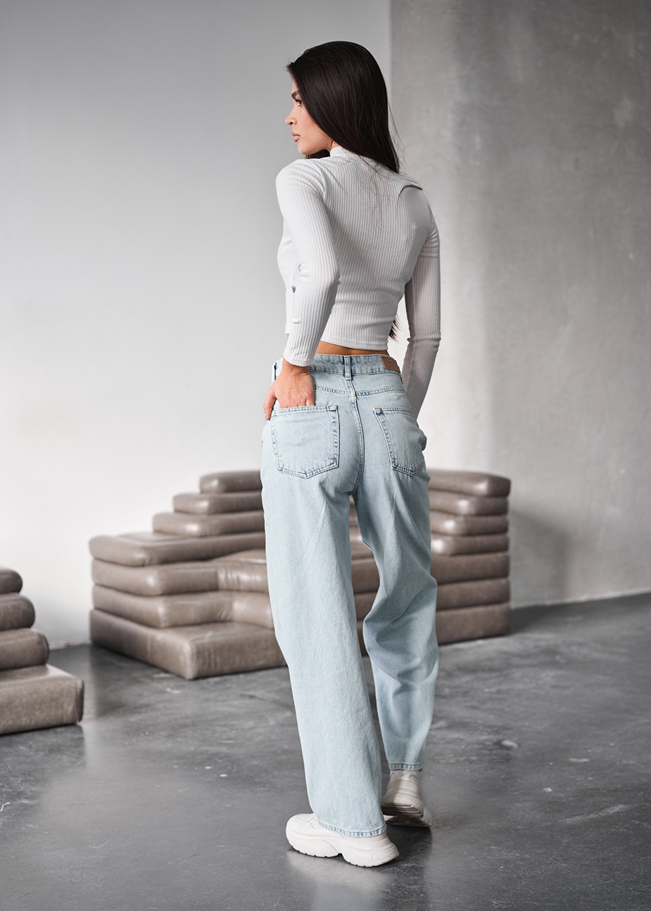 Dżinsy damskie Staff 2 wide-leg light blue