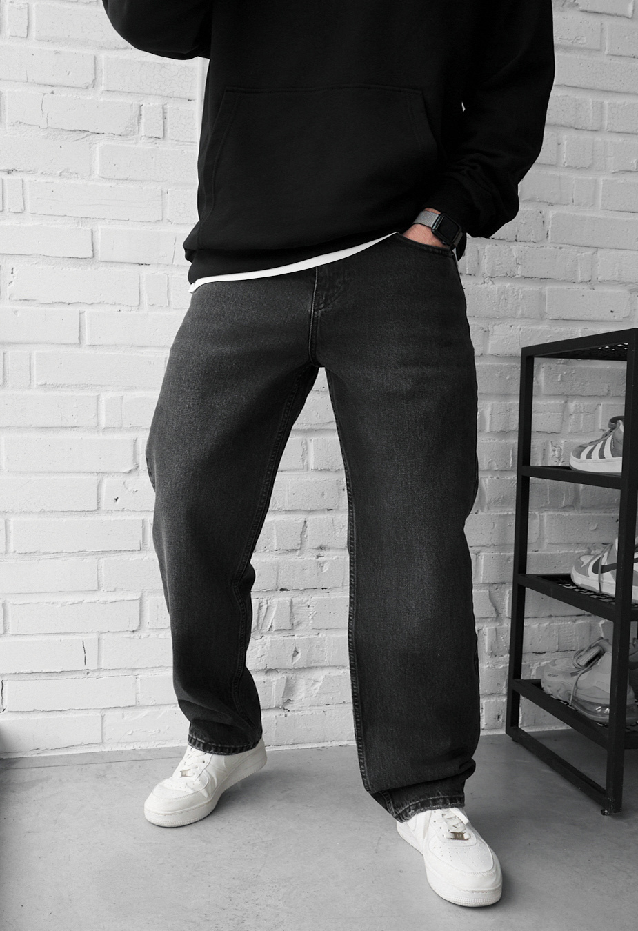 Dżinsy Staff 0908 dark gray baggy