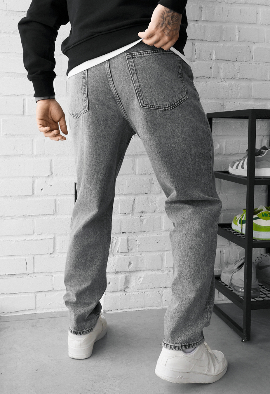 Dżinsy Staff 09 loose fit light gray