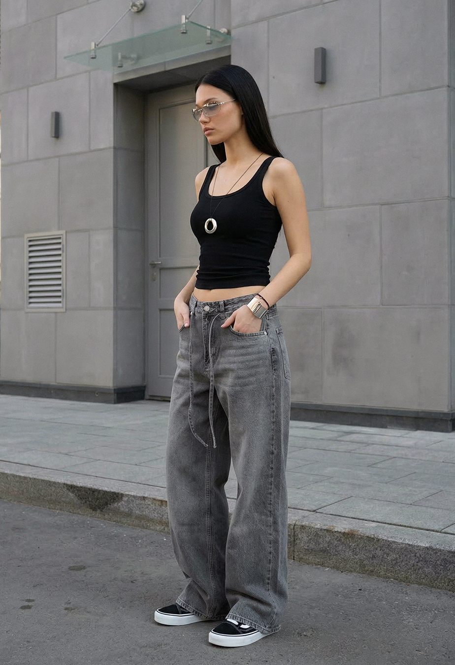 Dżinsy damskie Staff 2511 gray baggy