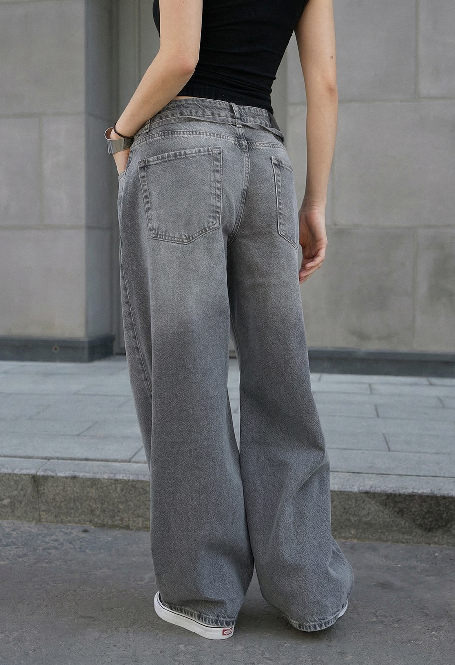 Dżinsy damskie Staff 2511 gray baggy