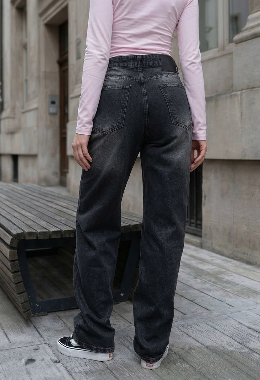 Dżinsy damskie Staff 2511 dark gray baggy