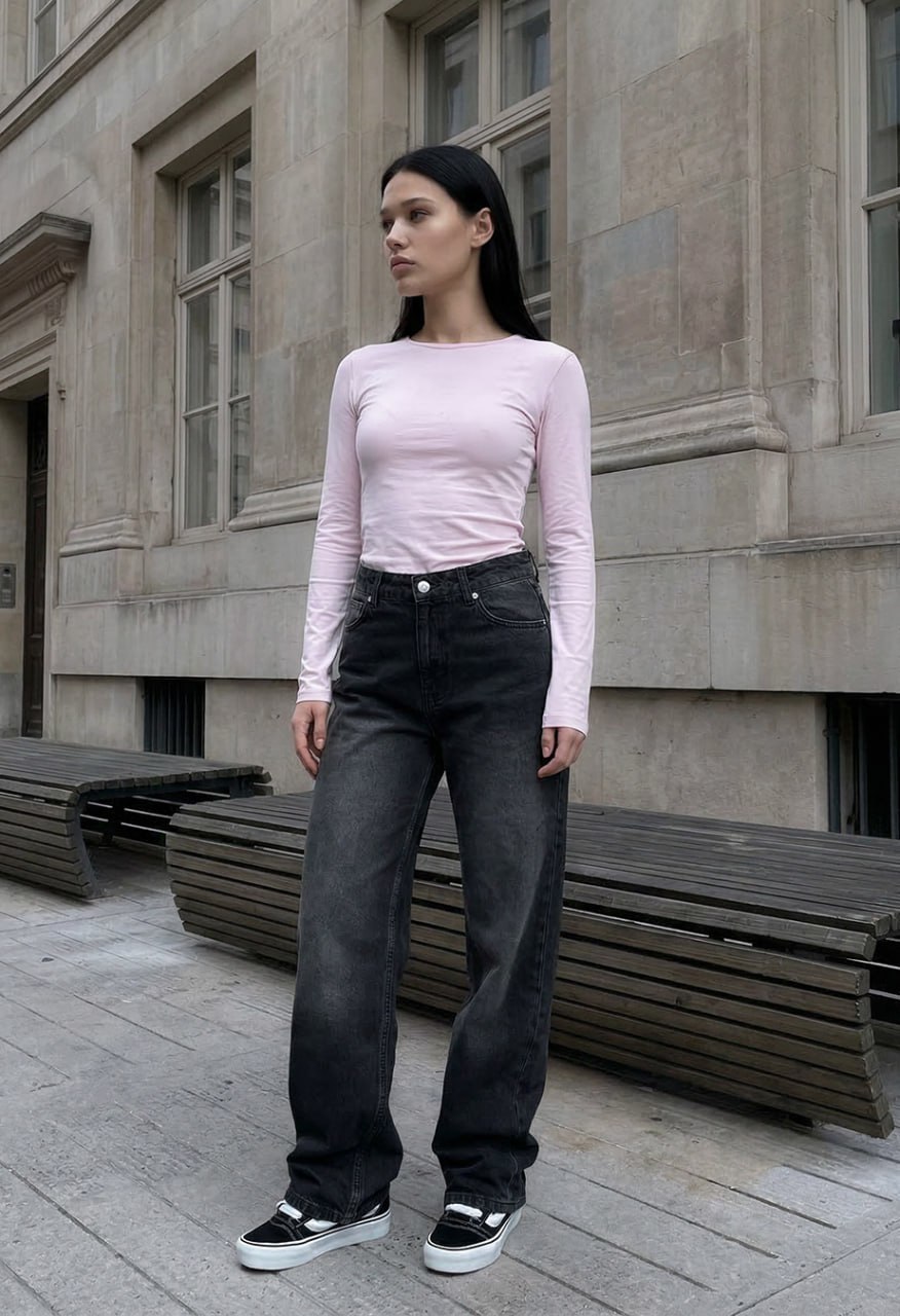 Dżinsy damskie Staff 2511 dark gray baggy