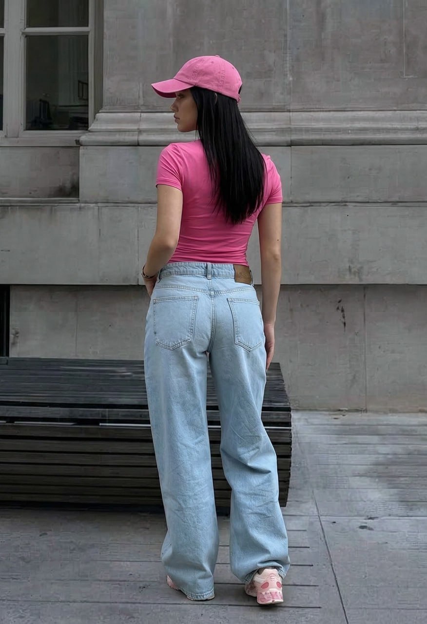 Dżinsy damskie Staff 2511 light blue wide leg