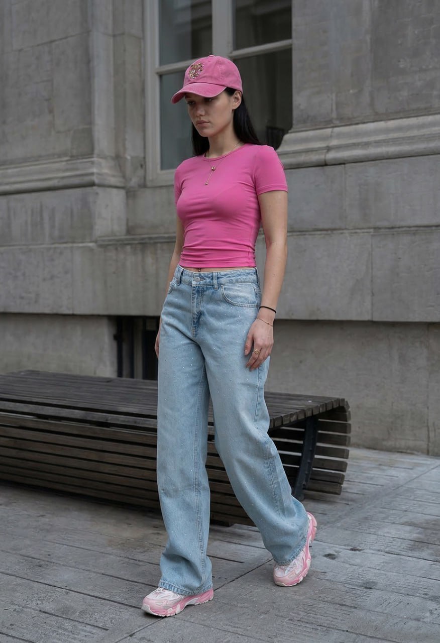 Dżinsy damskie Staff 2511 light blue wide leg