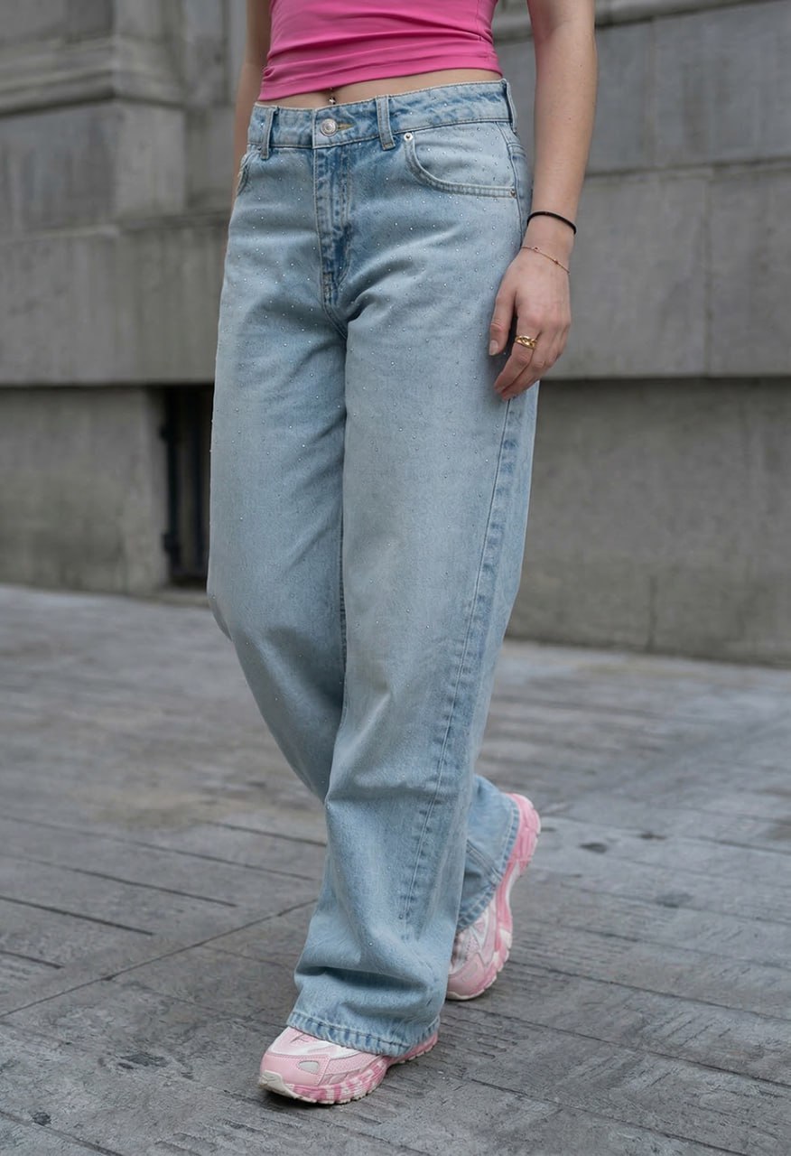 Dżinsy damskie Staff 2511 light blue wide leg