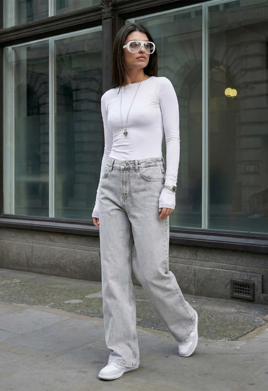 Dżinsy damskie Staff 2511 light gray loose fit