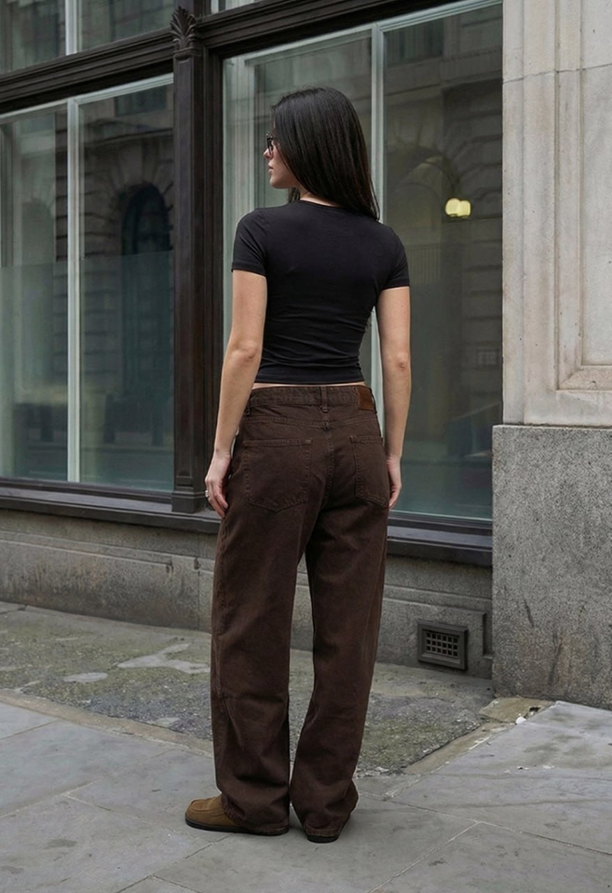 Dżinsy Staff 2 brown wide leg