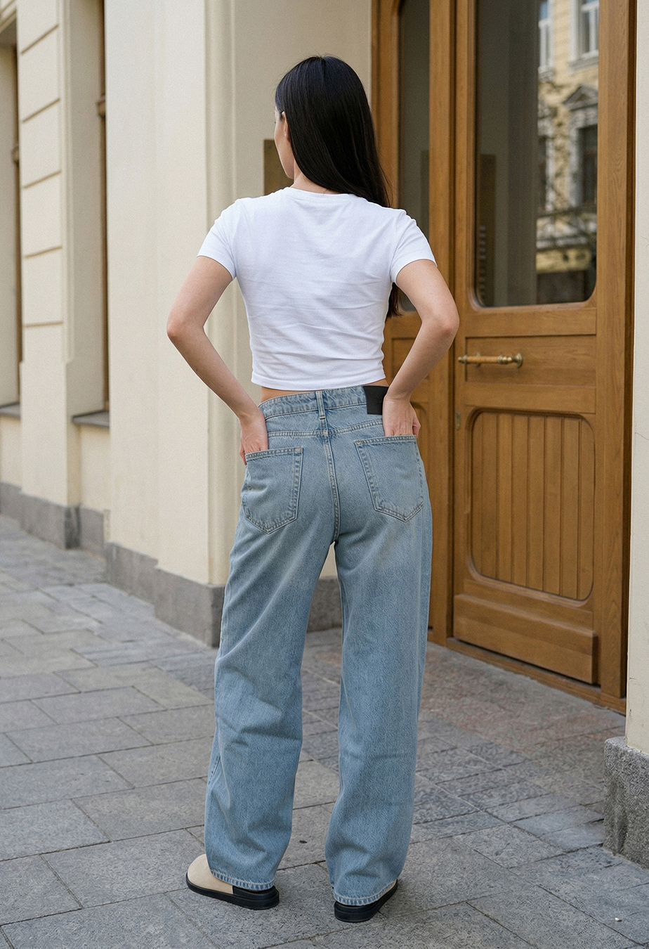 Dżinsy Staff 2 blue gray wide leg