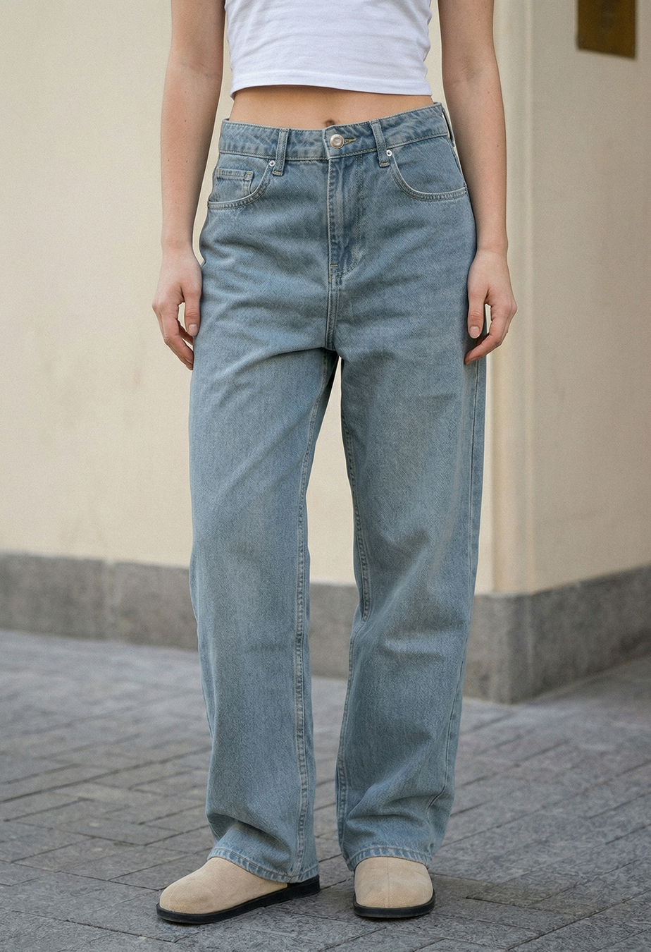 Dżinsy Staff 2 blue gray wide leg