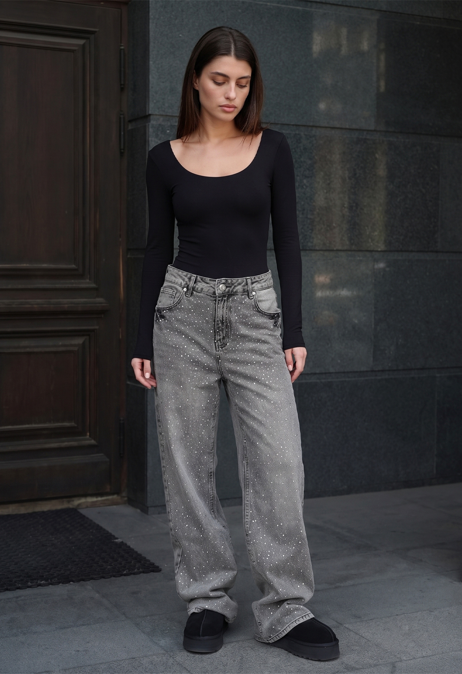 Dżinsy Staff 18 gray wide leg