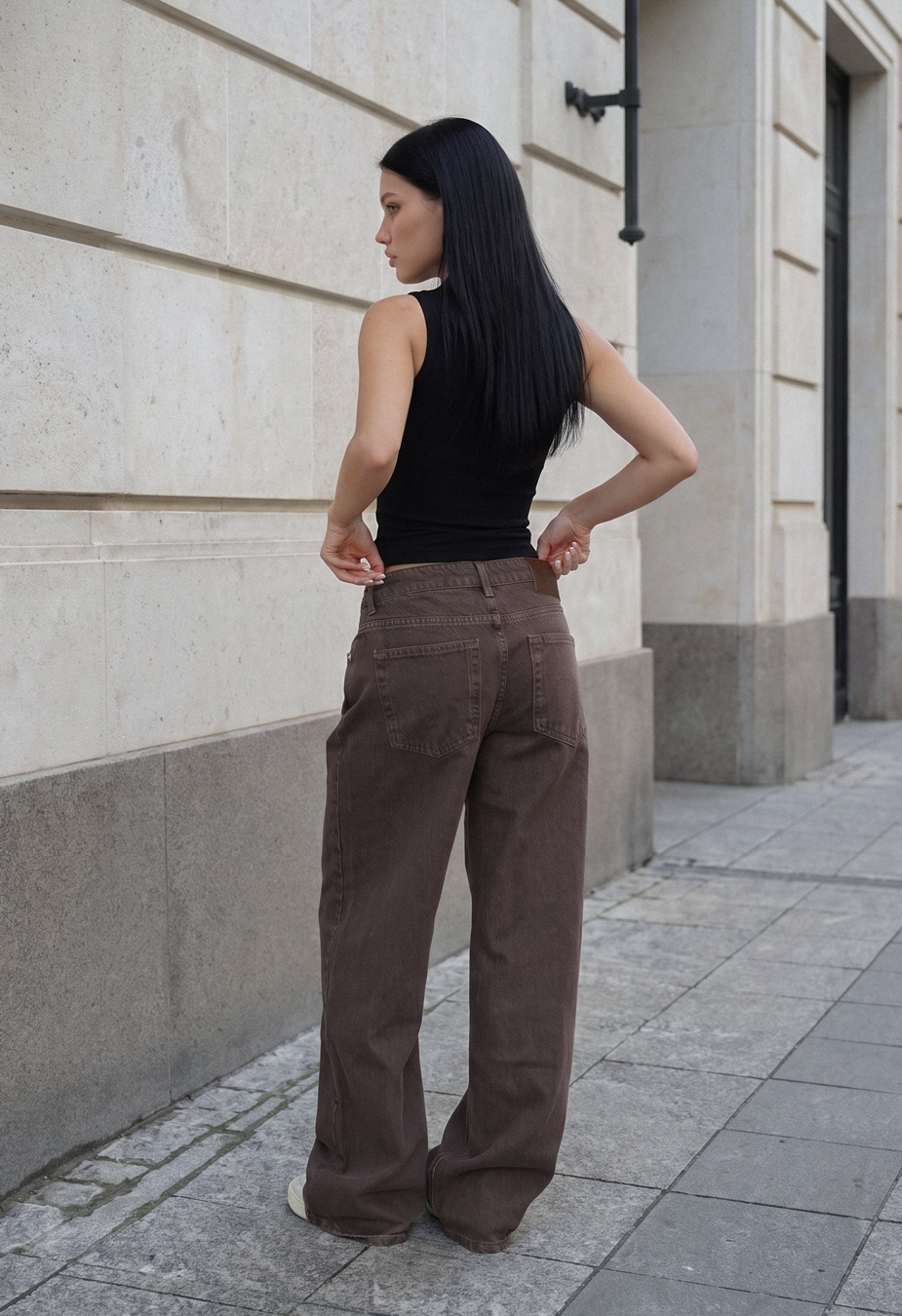 Dżinsy Staff 11 brown wide leg