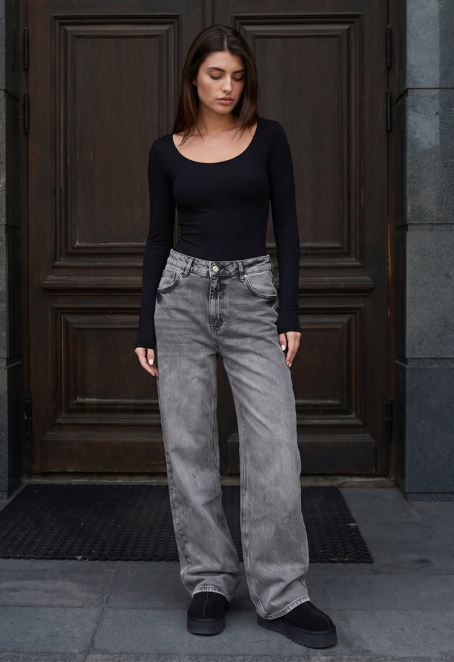 Dżinsy Staff 12 gray wide leg
