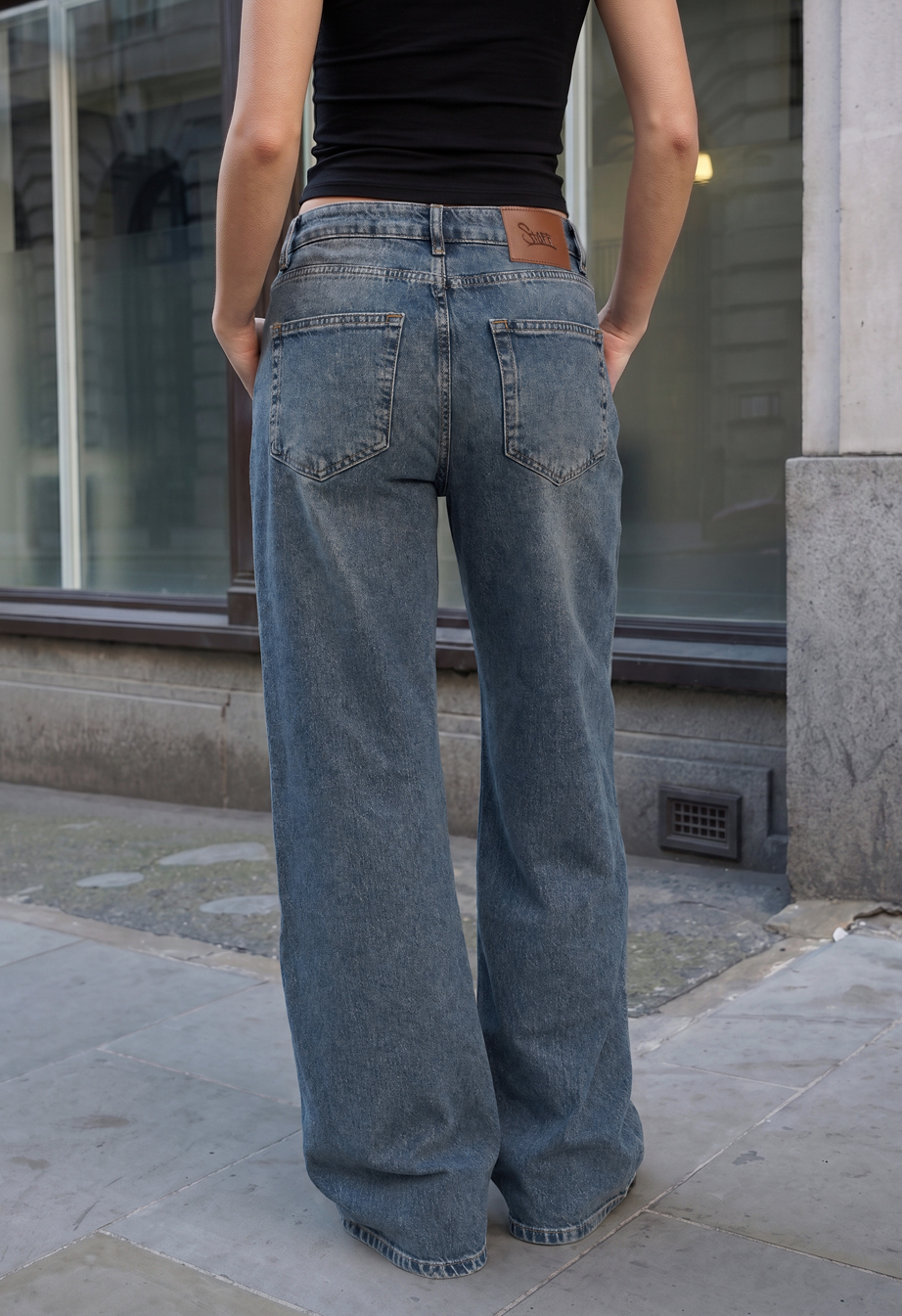 Dżinsy Staff 12 dark blue wide leg