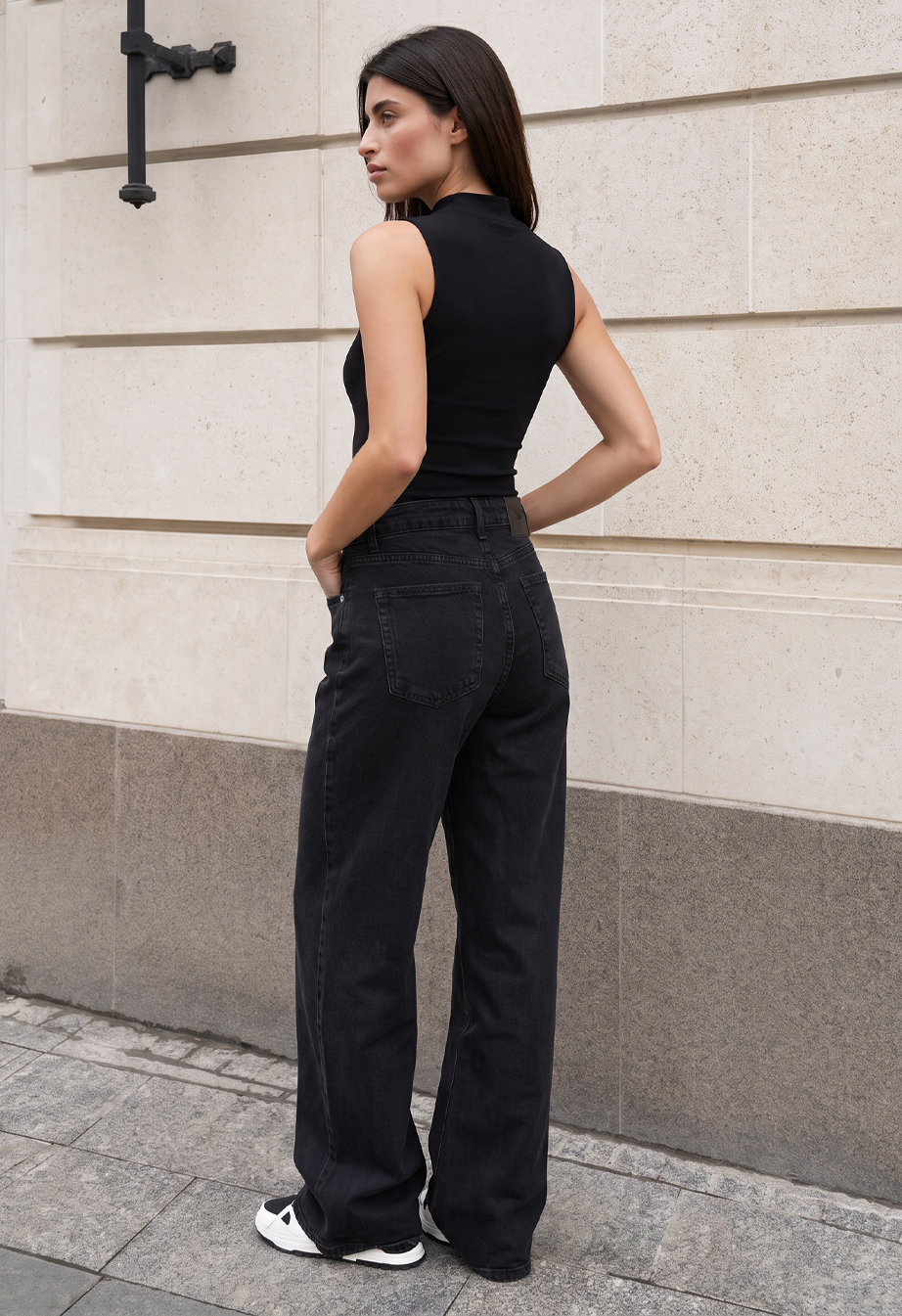 Dżinsy Staff 19 black wide leg