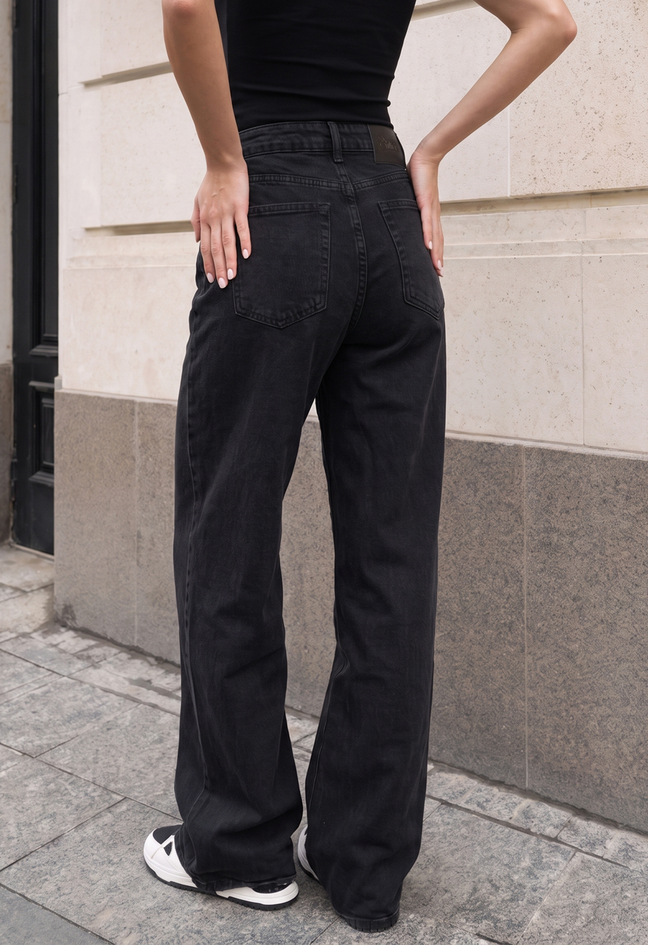 Dżinsy Staff 19 black wide leg
