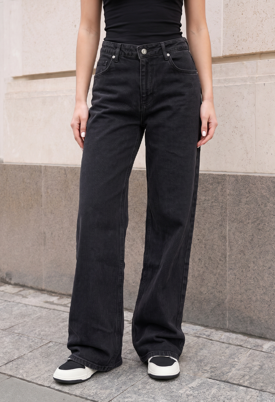Dżinsy Staff 19 black wide leg