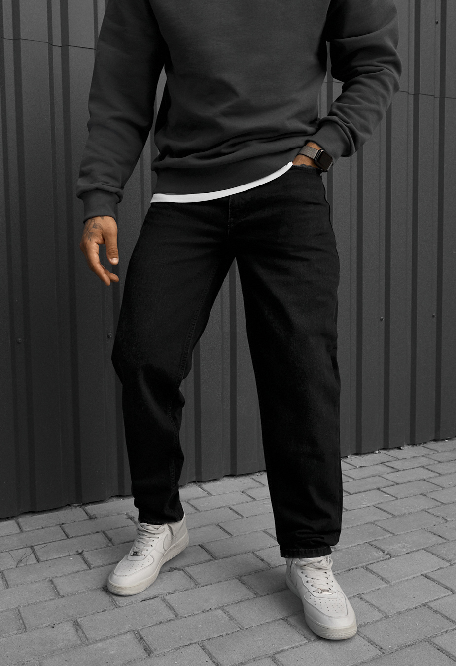 Dżinsy Staff 70 loose fit black