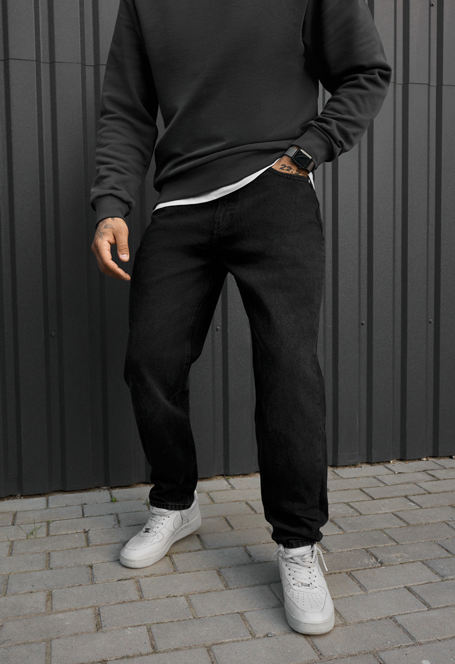 Dżinsy Staff  loose fit black