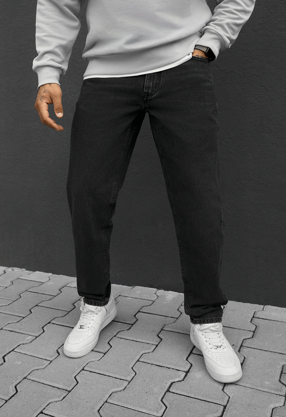 Dżinsy Staff 0126 dark gray regular