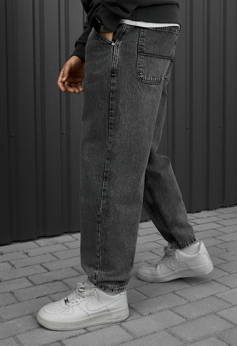 Dżinsy Staff dark gray boyfriend