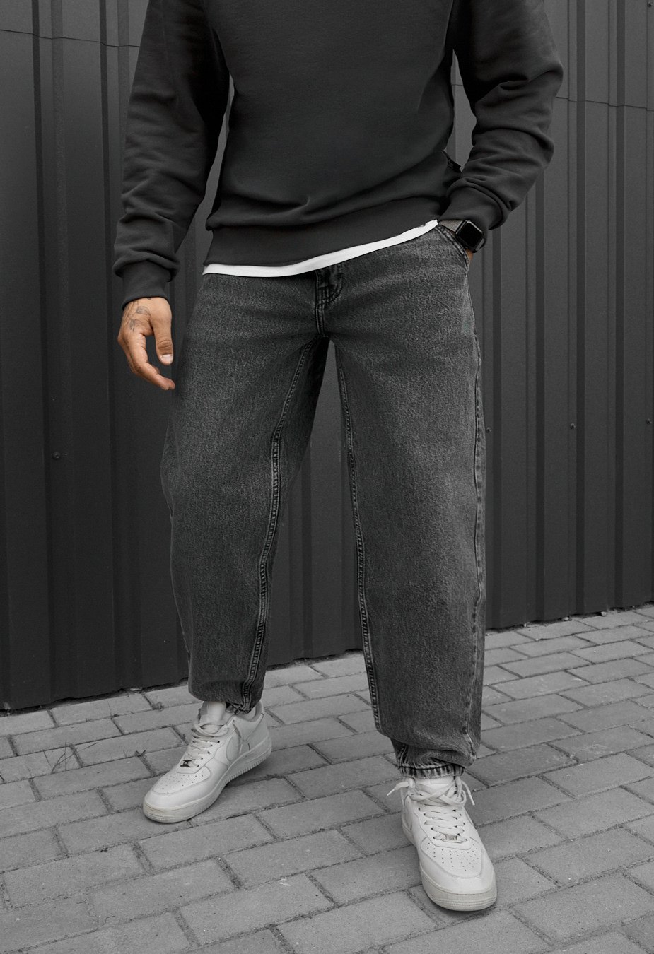 Dżinsy Staff dark gray boyfriend