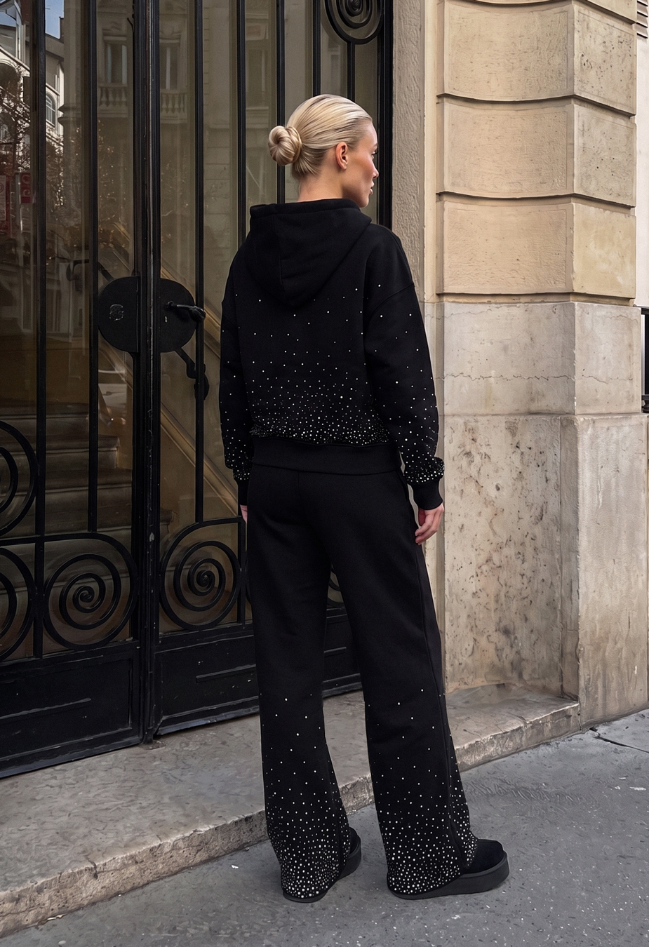Dres Staff zip black oversize fleece