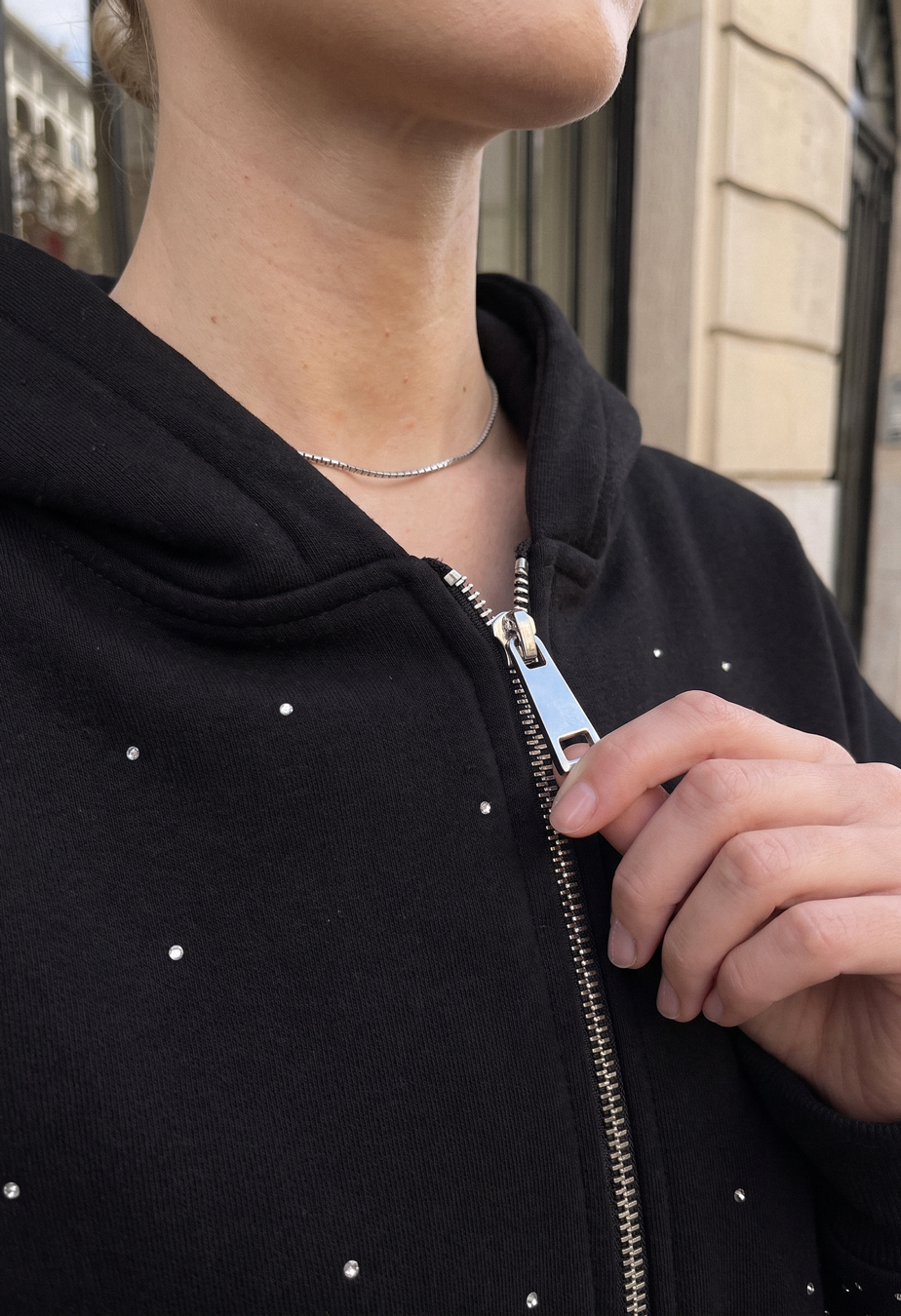 Dres Staff zip black oversize fleece