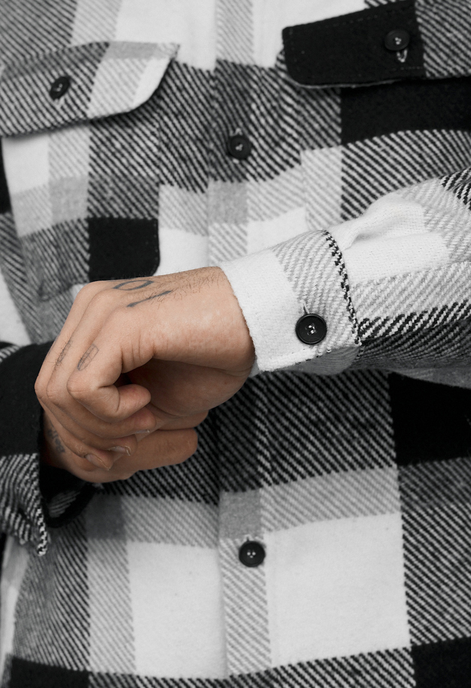 Kurtka-koszula Staff vo squares white & gray