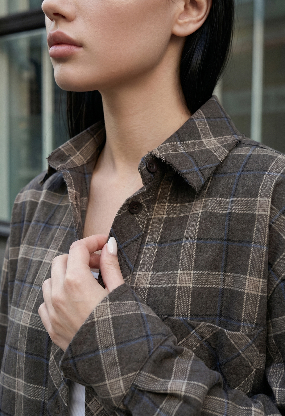 Koszula damska Staff gray & brown oversize