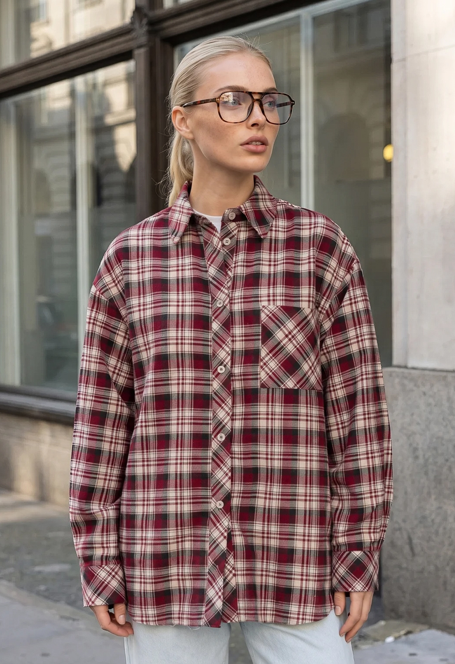 Koszulka Staff ri red & beige