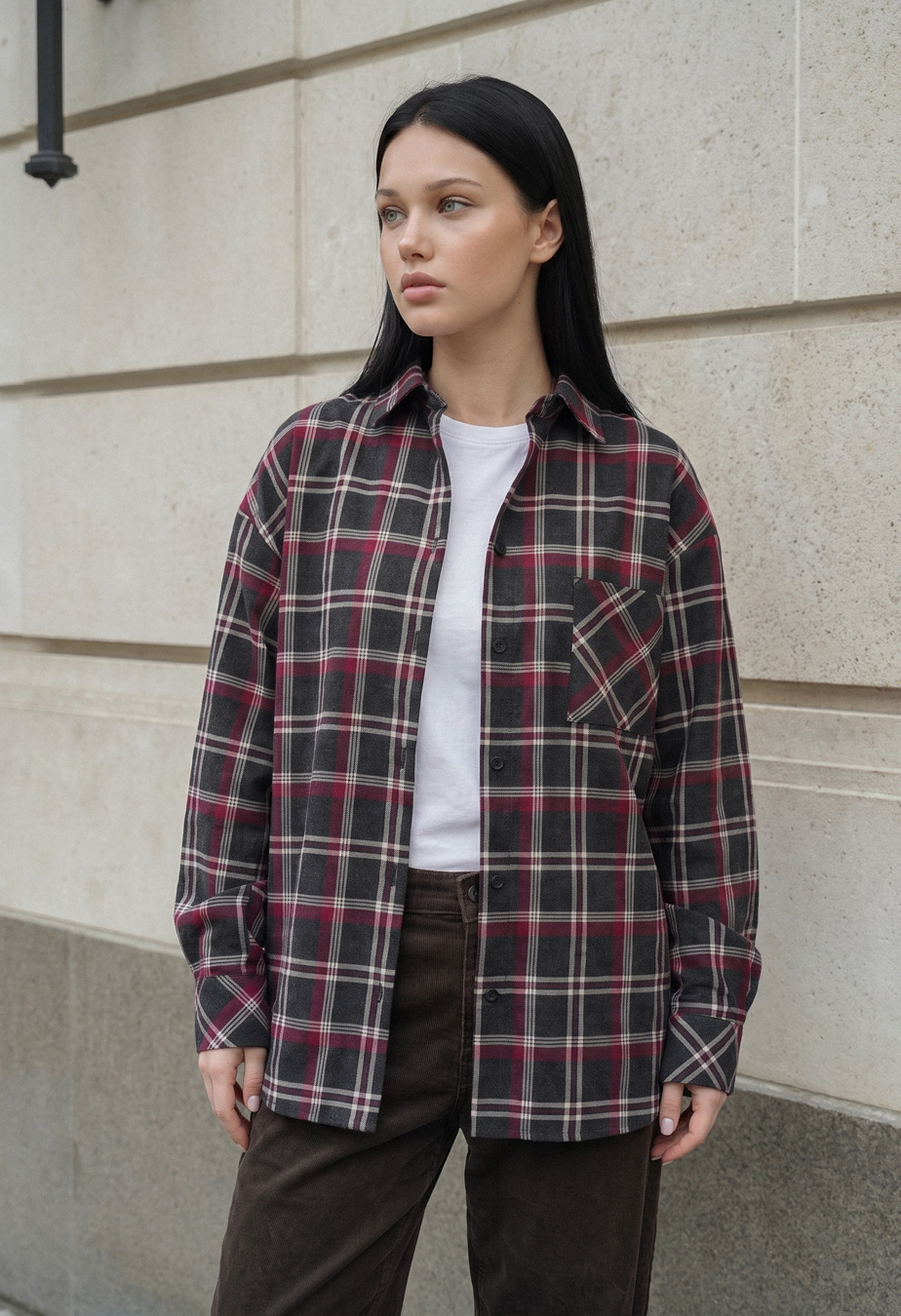 Koszula Staff st black & red oversize