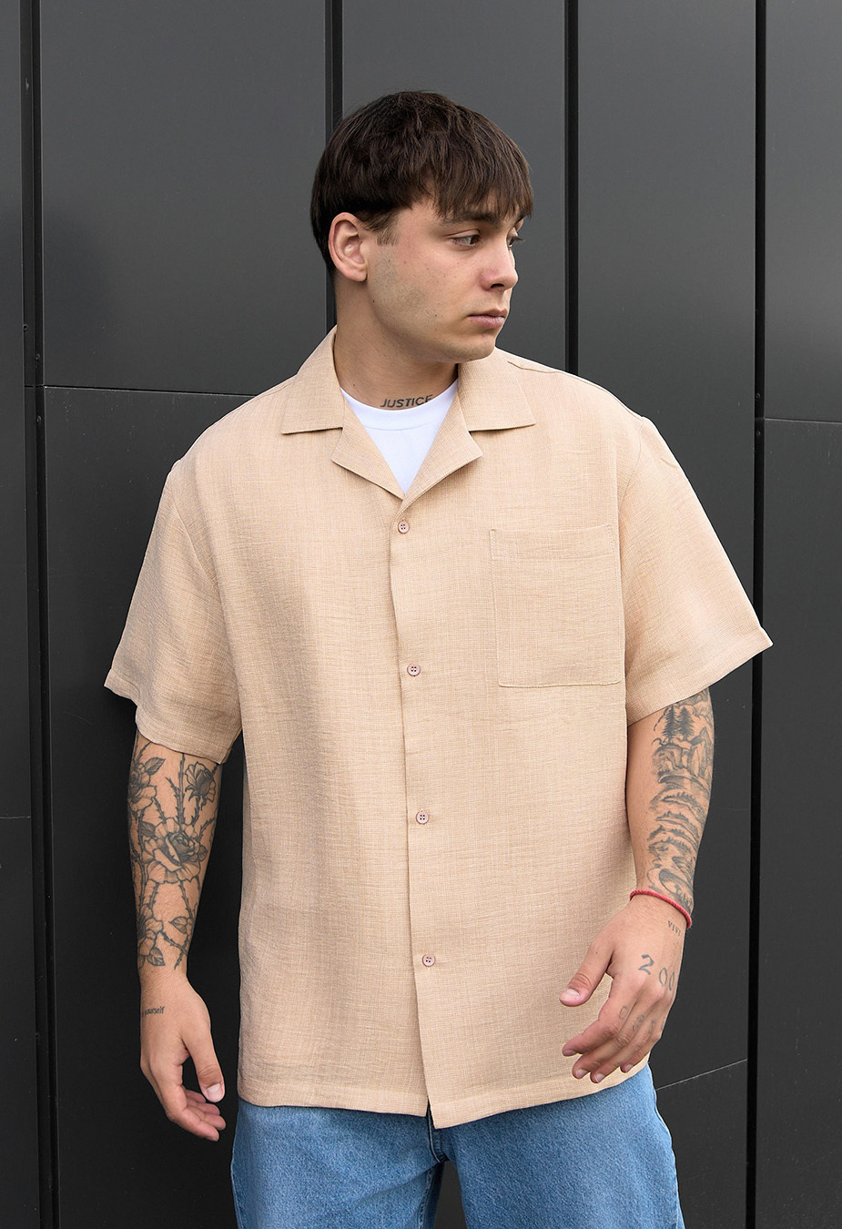 Koszula Staff mai beige oversize