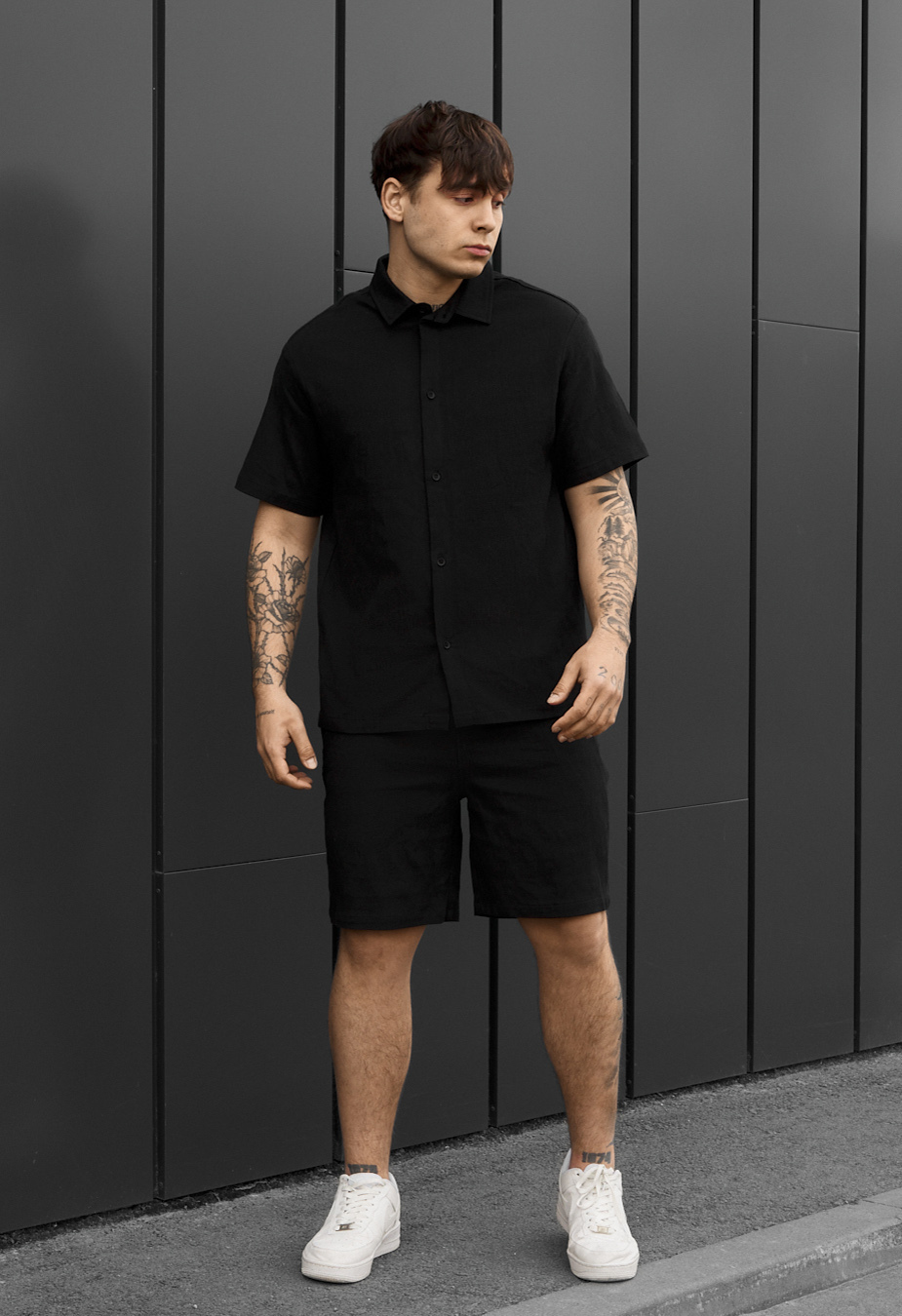 Komplet koszula + spodenki Staff rid black