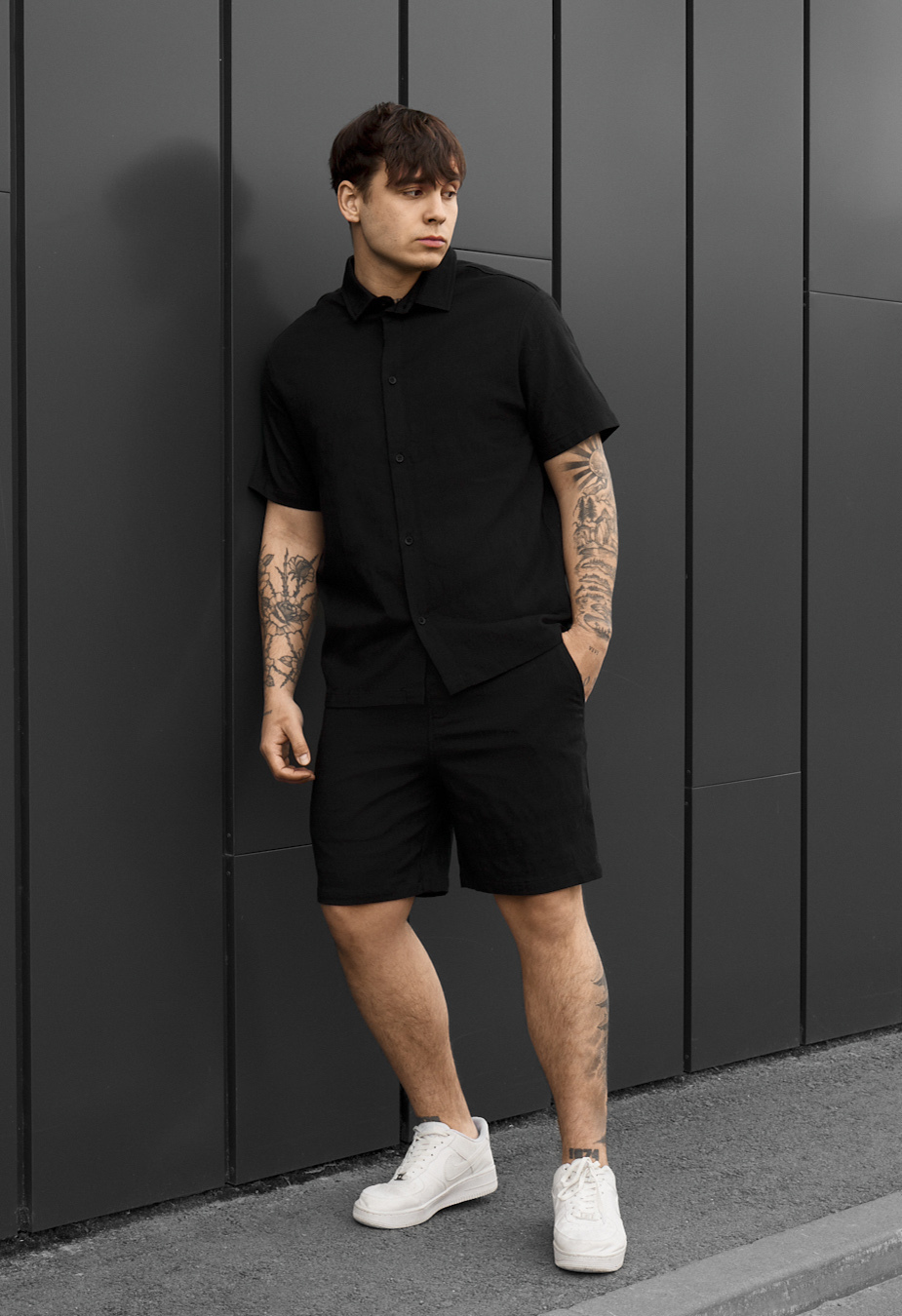 Komplet koszula + spodenki Staff rid black