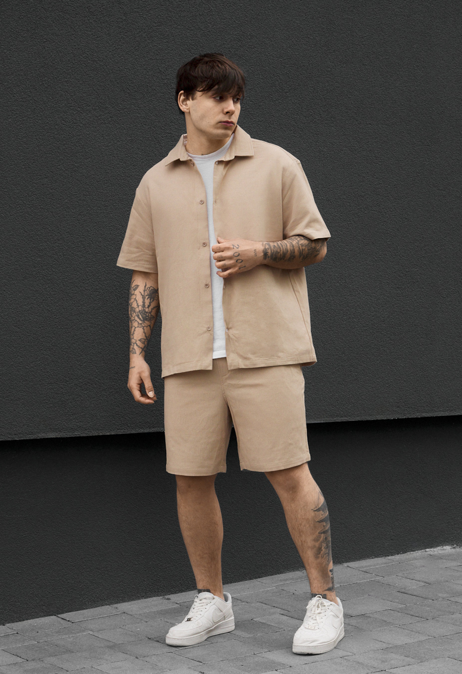 Komplet koszula + spodenki Staff rid beige