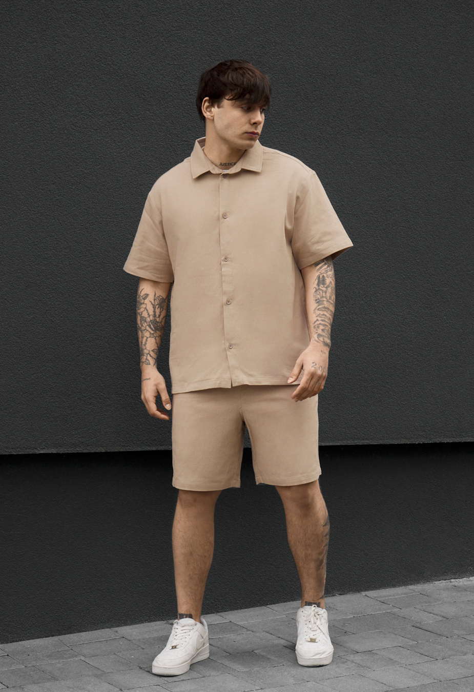 Komplet koszula + spodenki Staff rid beige