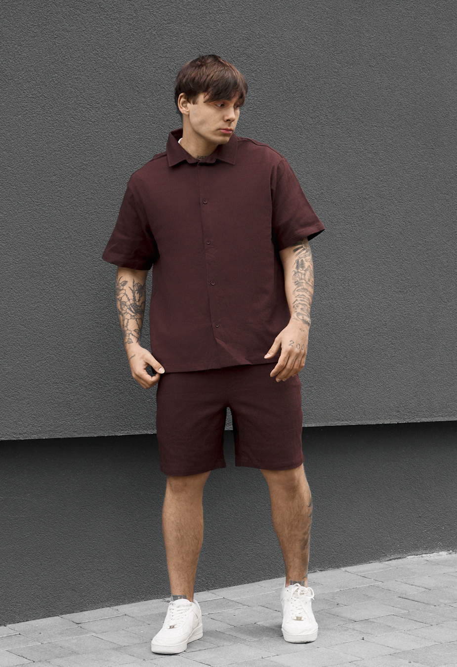 Komplet koszula + spodenki Staff rid dark brown