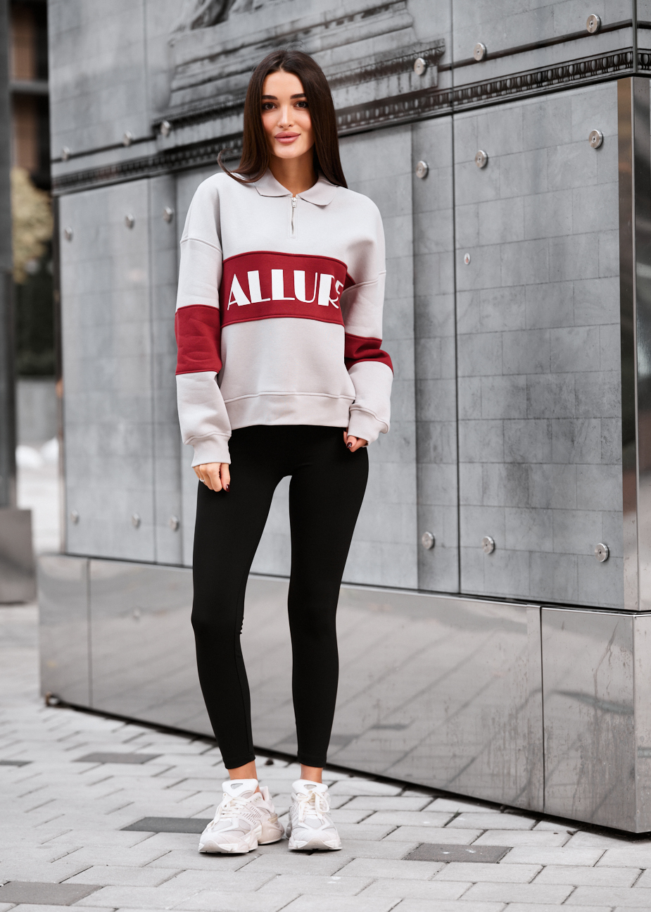 Olimpijka Staff mok light gray & bordo oversize fleece