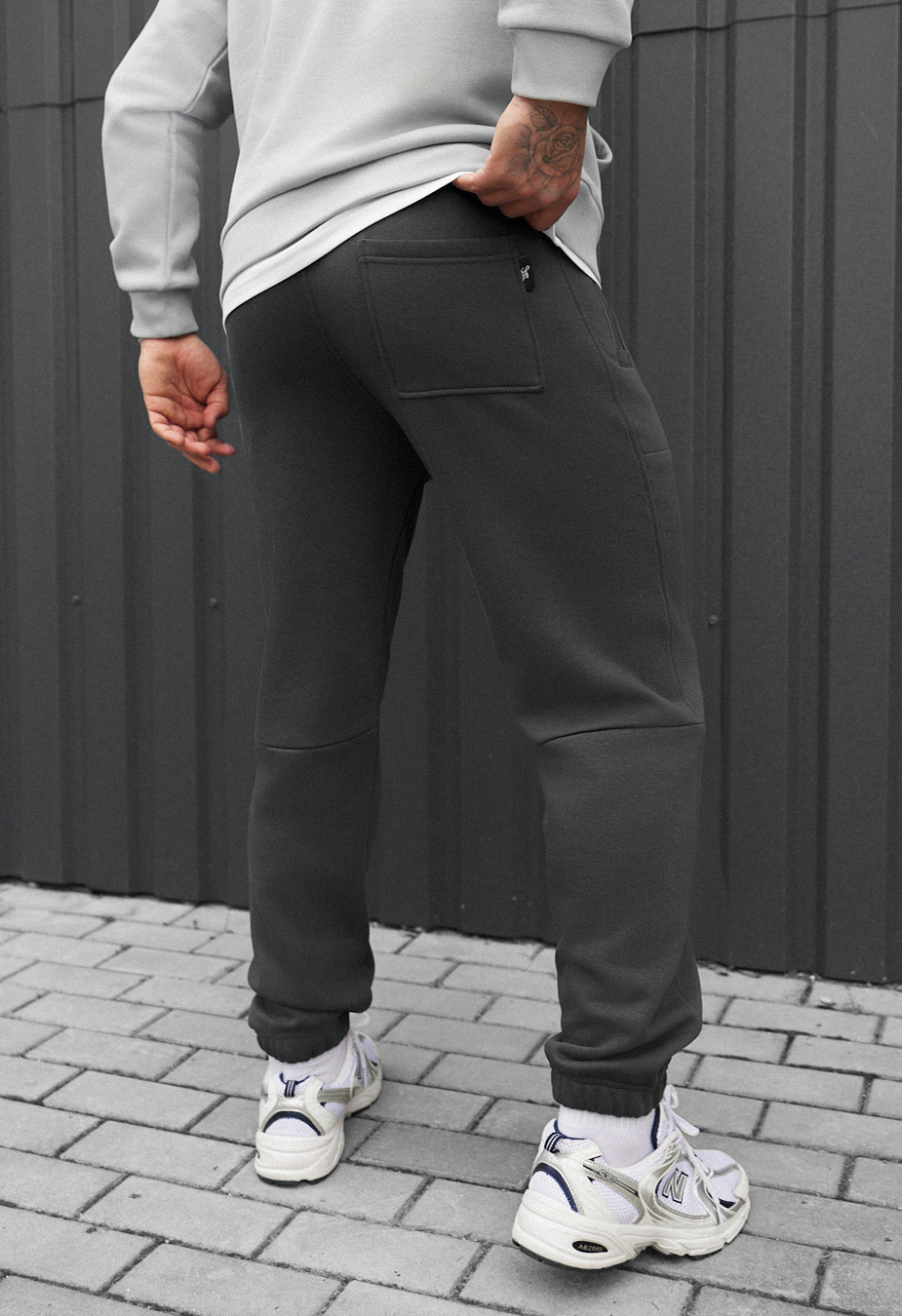 Spodnie dresowe Staff nib dark gray fleece