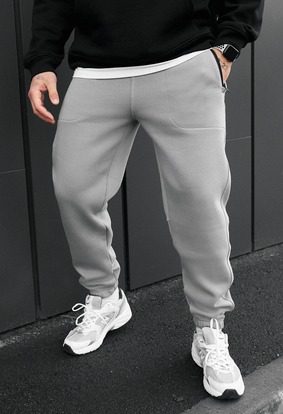 Spodnie dresowe Staff nib light gray fleece