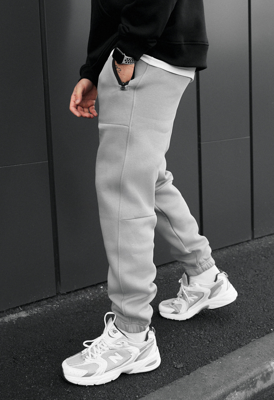 Spodnie dresowe Staff nib light gray fleece