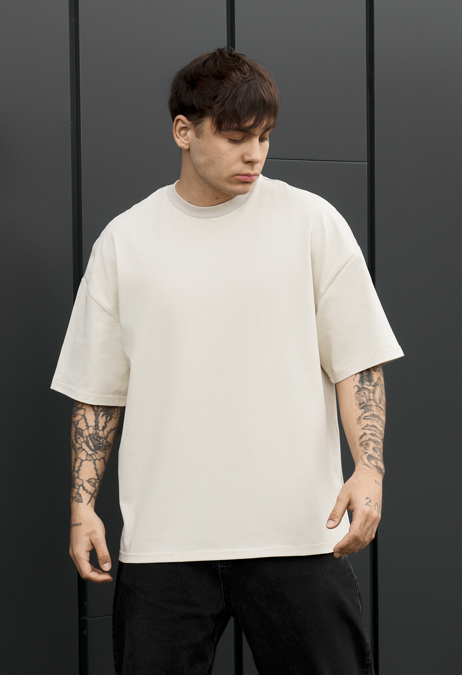 Koszulka Staff light beige oversize