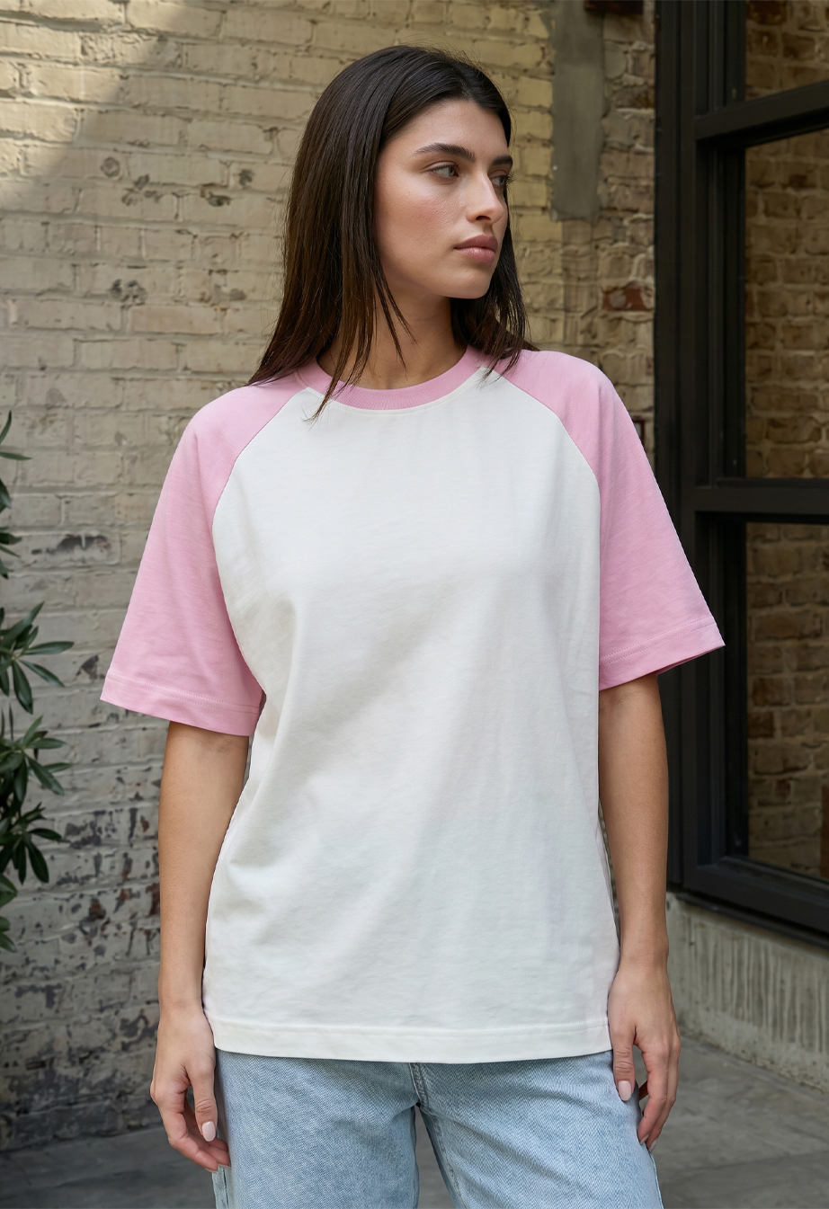 Koszulka Staff ed white & pink oversize