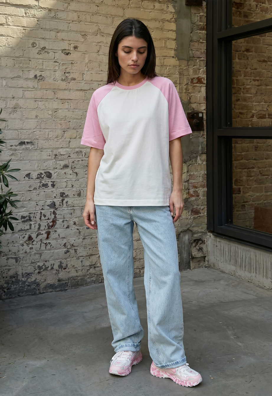 Koszulka Staff ed white & pink oversize
